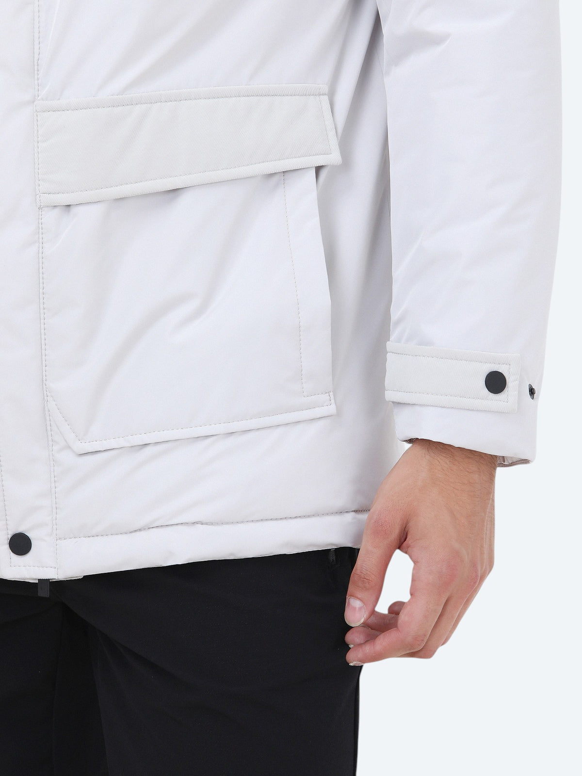 Taş Regular Fit Kapüşonlu Casual Dokuma Kaban