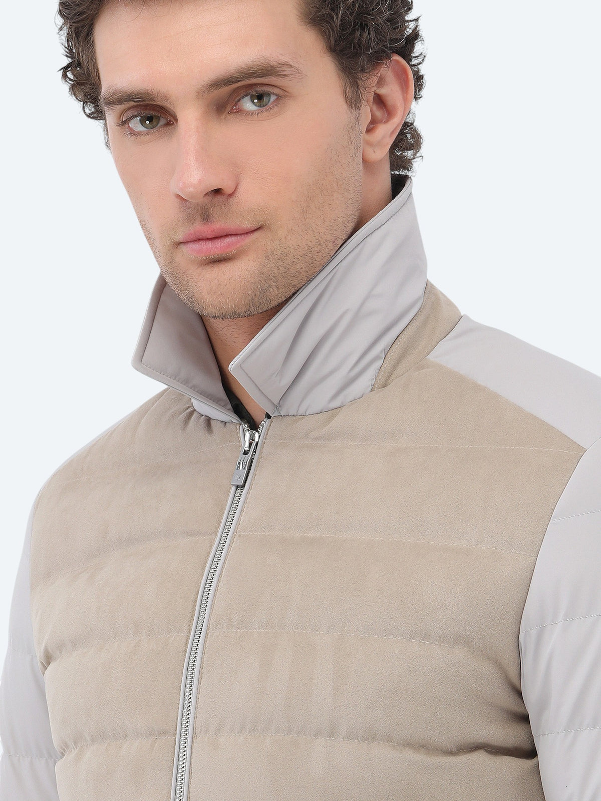 Taş Regular Fit Bebe Yaka Casual Dokuma Mont