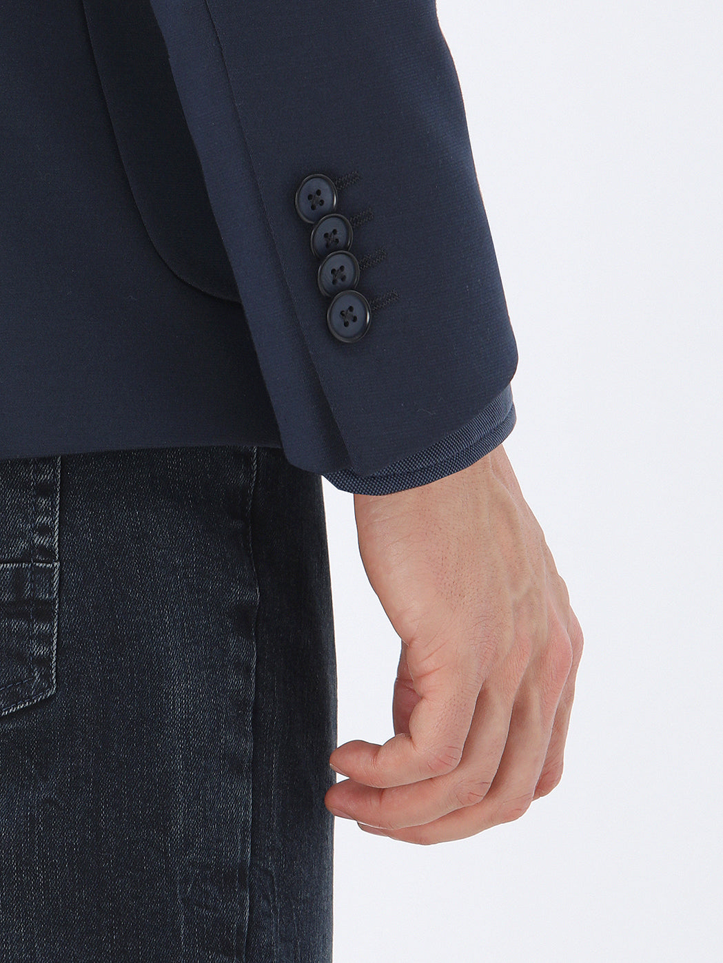 Lacivert Slim Fit Örme Takım Elbise