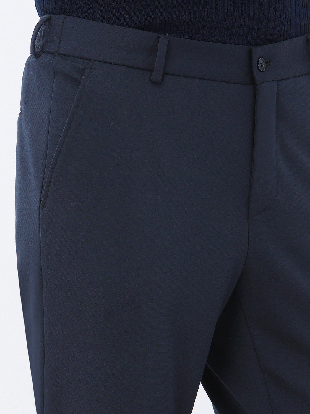 Lacivert Slim Fit Örme Takım Elbise