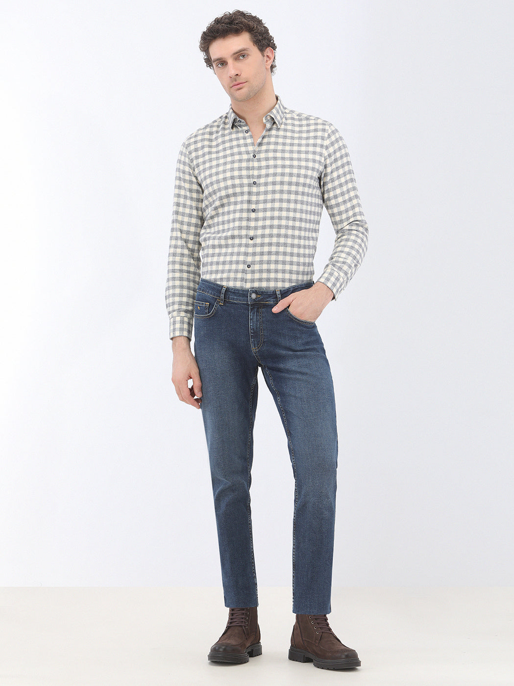 Lacivert Slim Fit Denim Pantolon