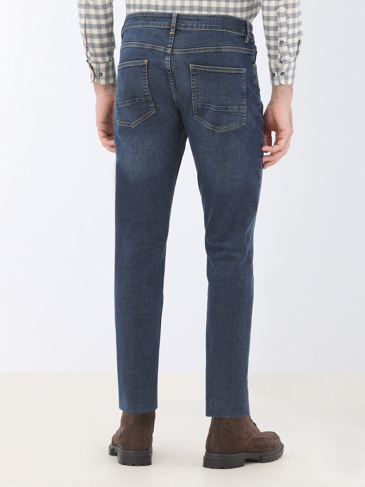 Lacivert Slim Fit Denim Pantolon