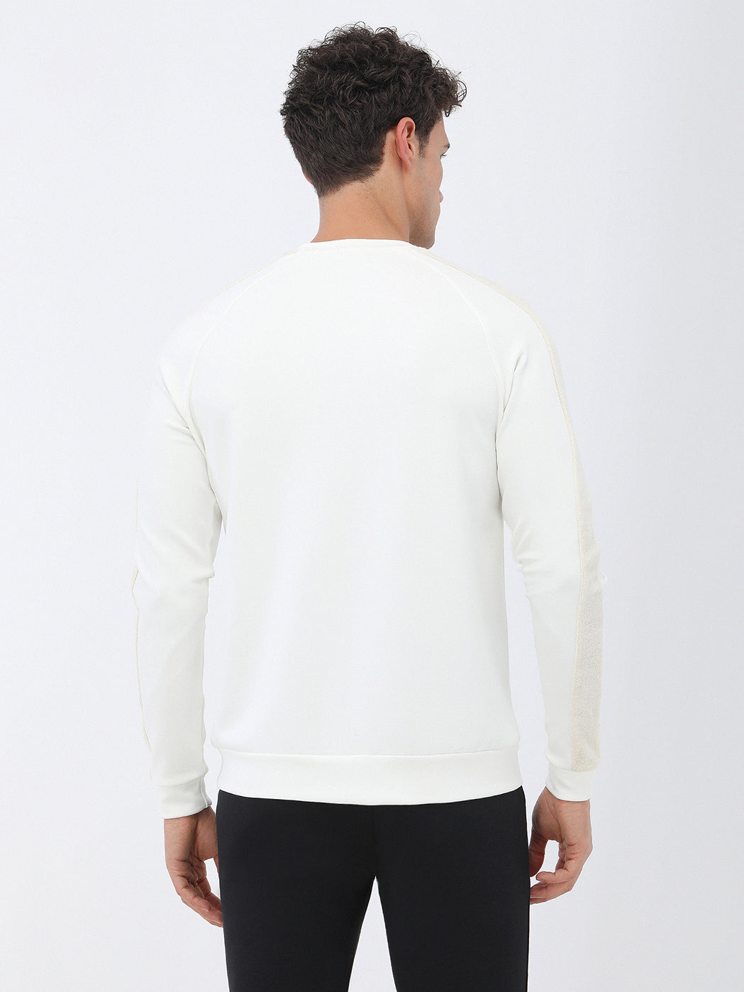 Ekru Bisiklet Yaka Sweatshirt