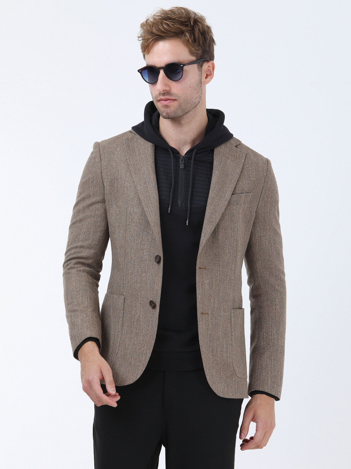 Deve Tüyü Mikro Modern Fit Yün Karışımlı Ceket