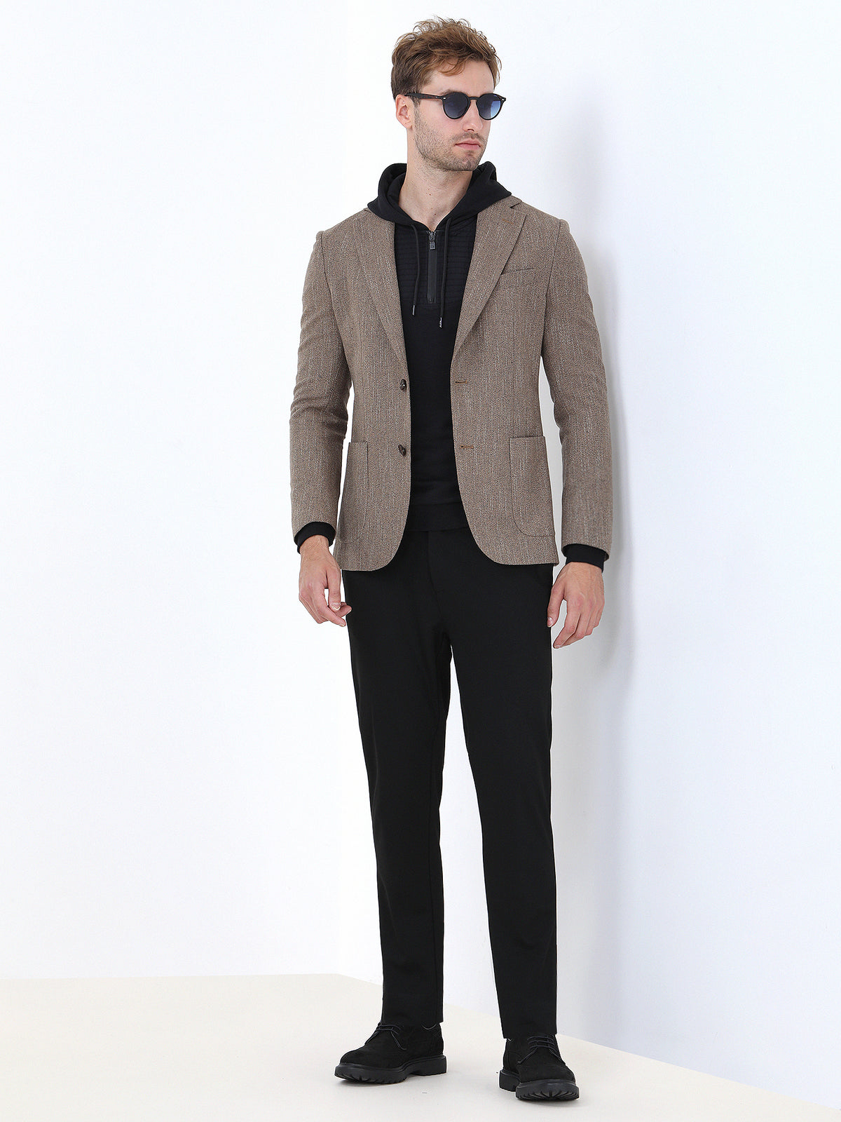 Deve Tüyü Mikro Modern Fit Yün Karışımlı Ceket