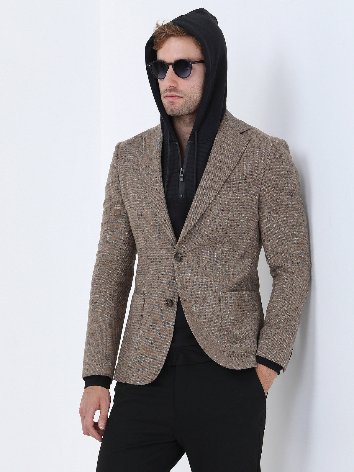 Deve Tüyü Mikro Modern Fit Yün Karışımlı Ceket