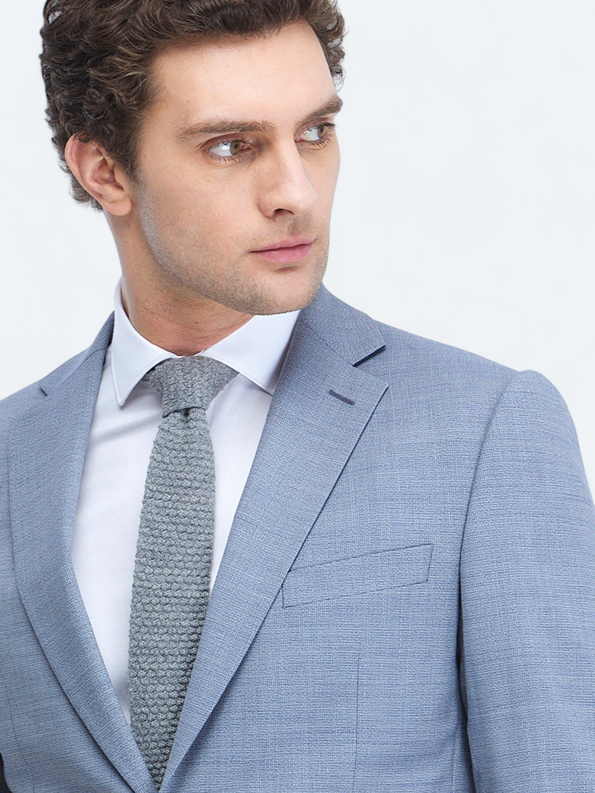 Mavi Mikro Modern Fit Yün Karışımlı Takım Elbise