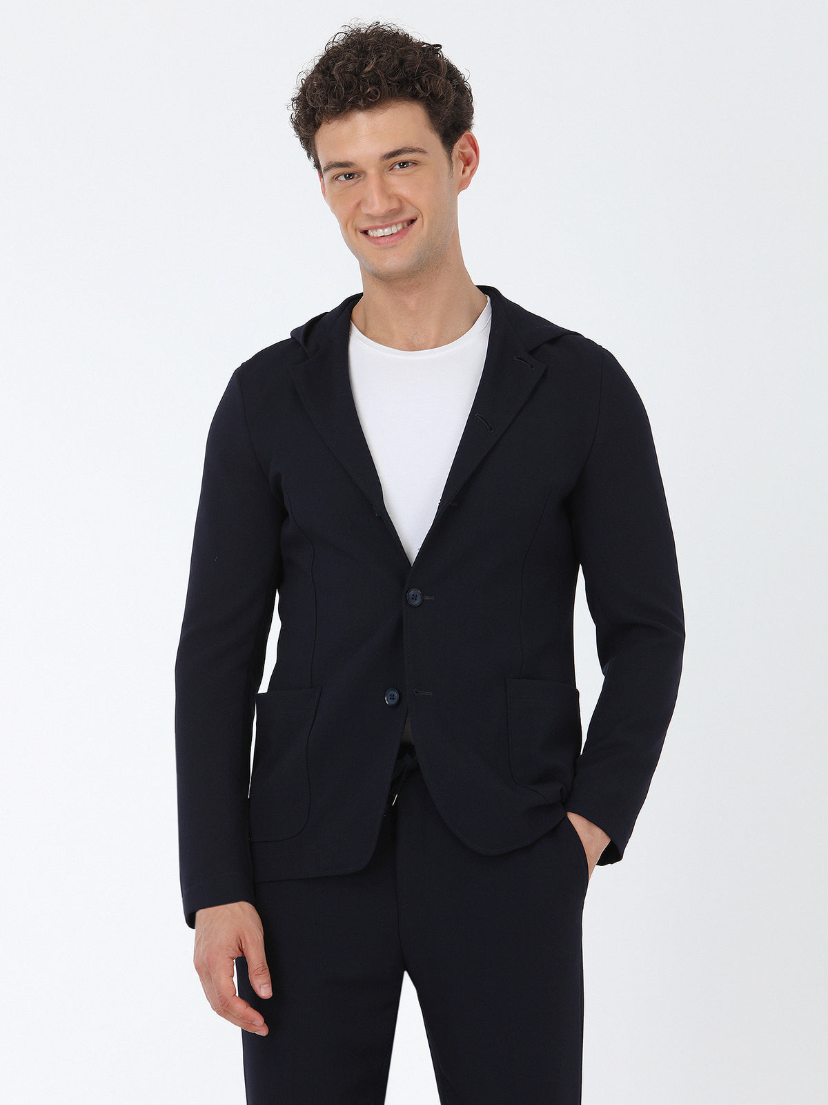 Lacivert Düz Modern Fit Takım Elbise