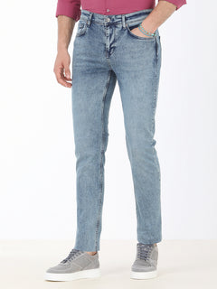 Lacivert Slim Fit Denim Pamuk Karışımlı Pantolon