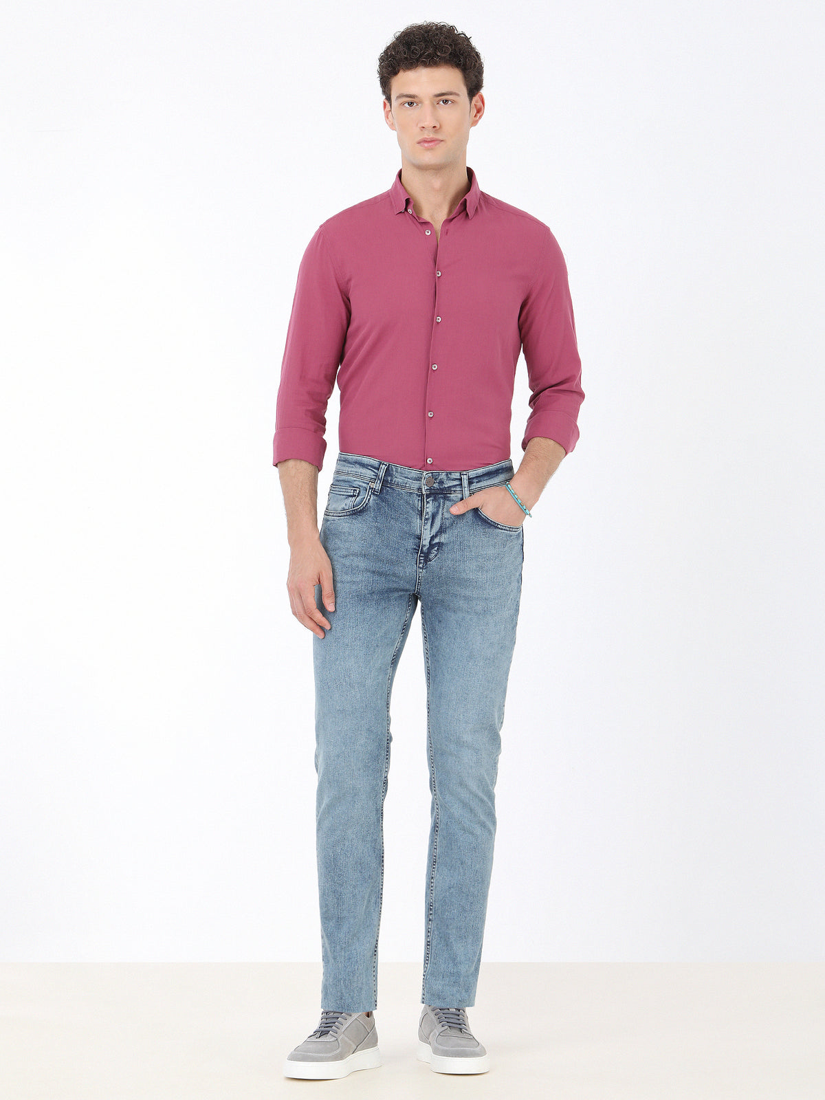 Lacivert Slim Fit Denim Pamuk Karışımlı Pantolon