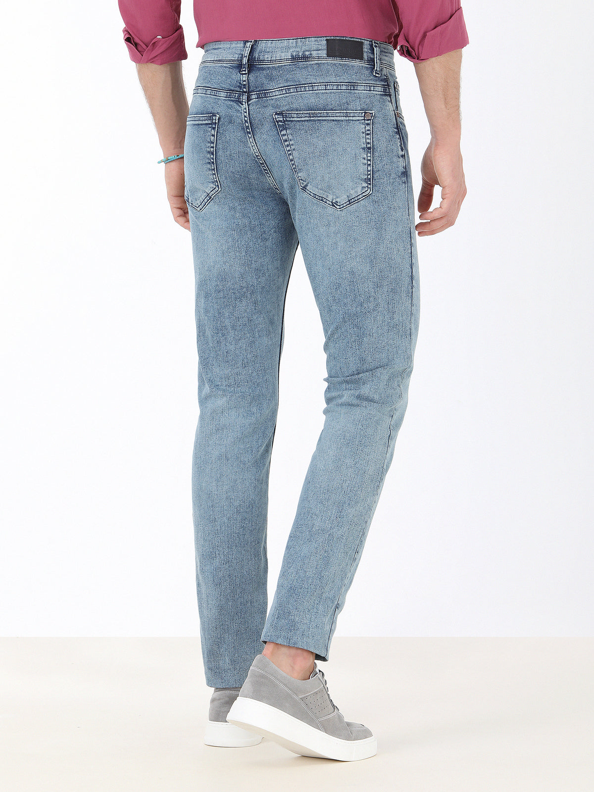 Lacivert Slim Fit Denim Pamuk Karışımlı Pantolon