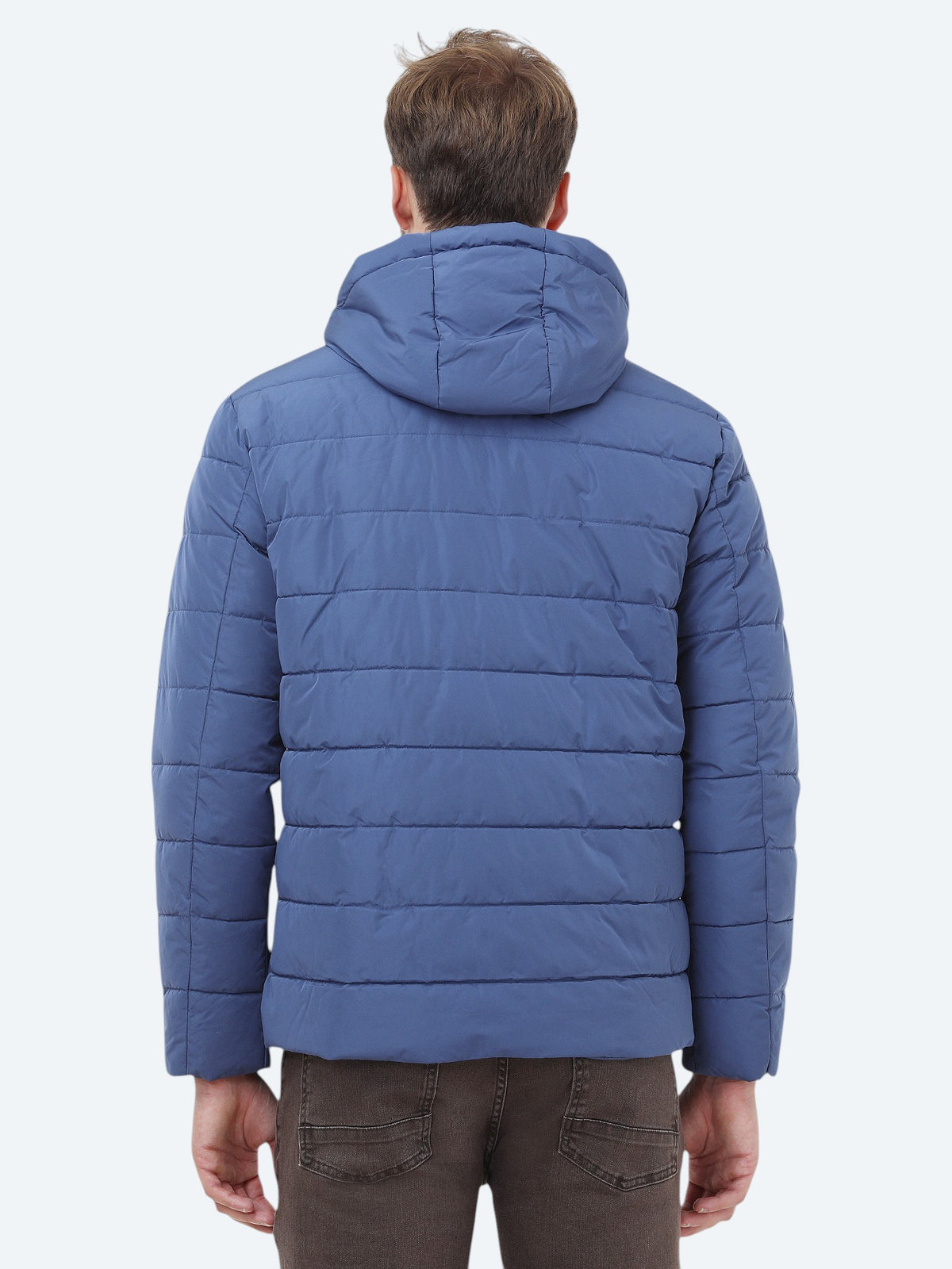 İndigo Regular Fit Kapüşonlu Casual Dokuma Mont
