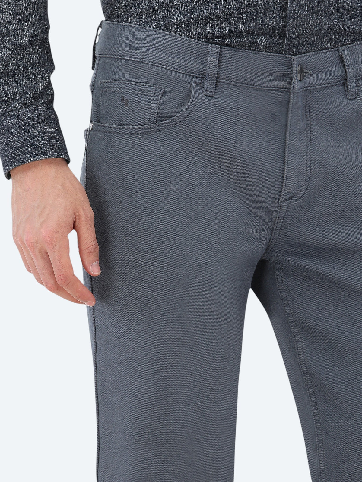 İndigo Slim Fit Denim Pamuk Karışımlı Pantolon