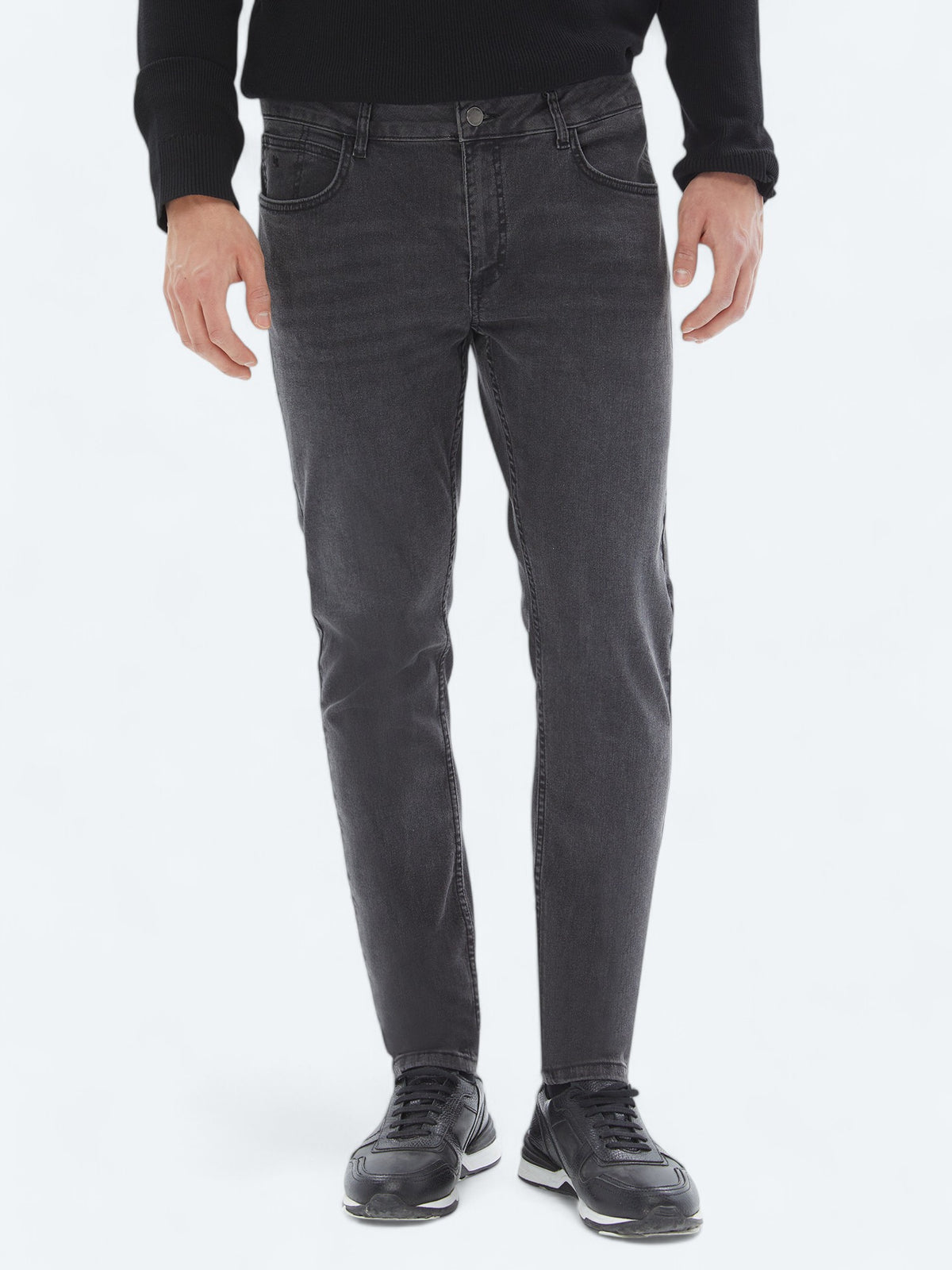 Koyu Gri Super Slm Fit Denim Pamuk Karışımlı Pantolon