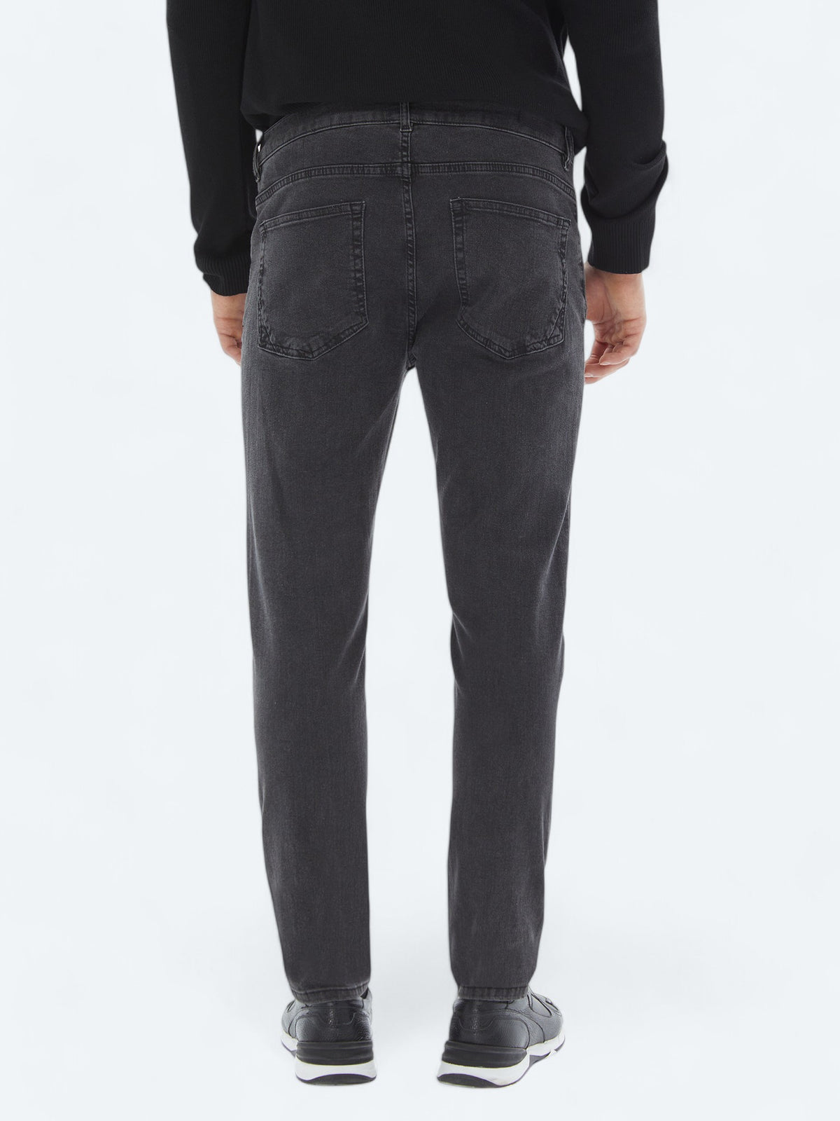 Koyu Gri Super Slm Fit Denim Pamuk Karışımlı Pantolon