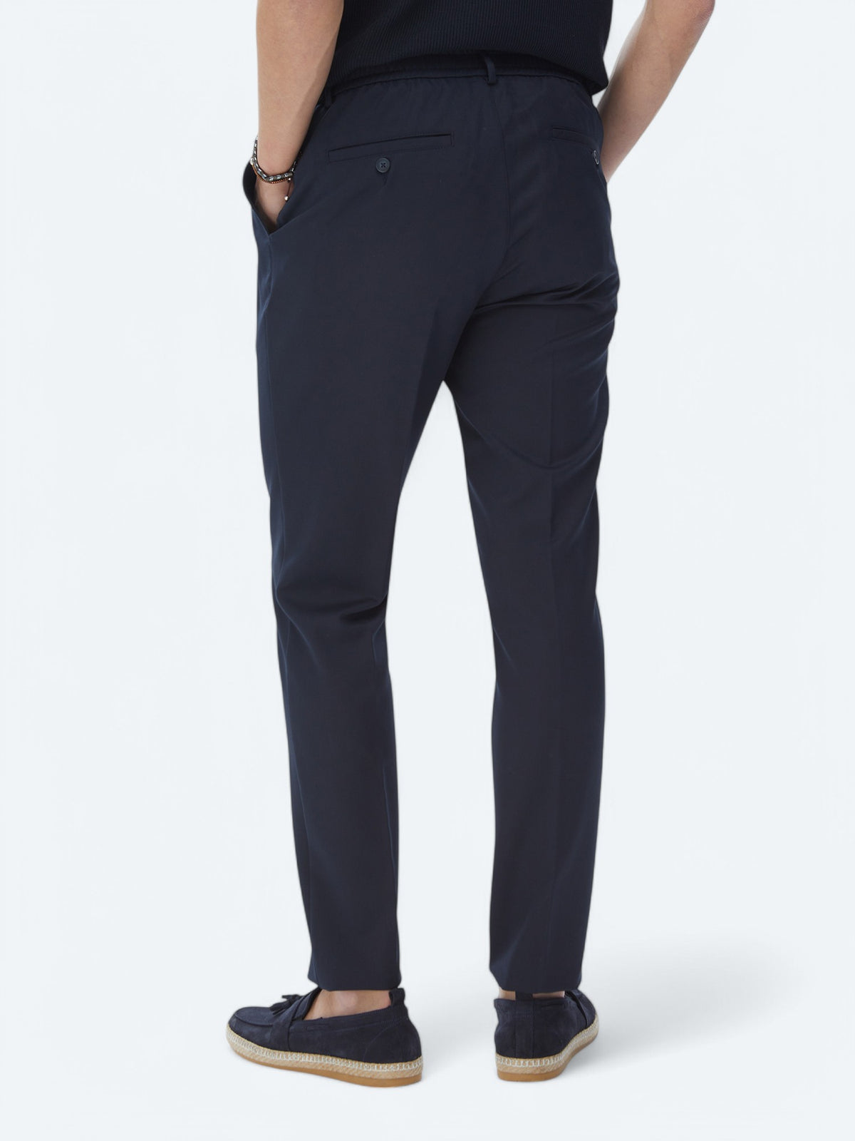 Lacivert Dokuma Jogging Fit Casual Pantolon