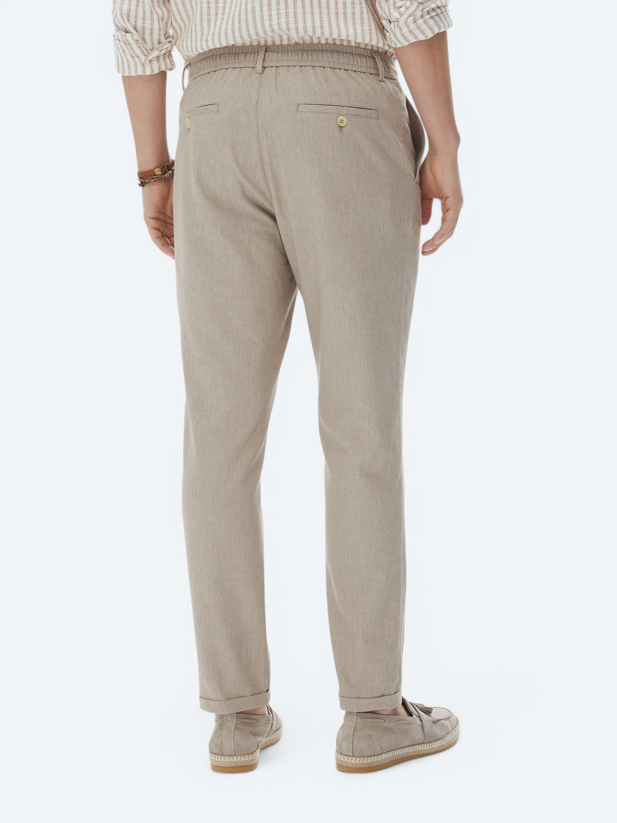 Vizon Dokuma Jogging Fit Casual Pamuk Karışımlı Pantolon