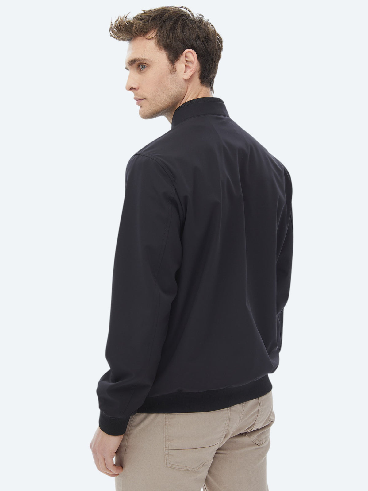 Siyah Regular Fit Casual Dokuma Mont