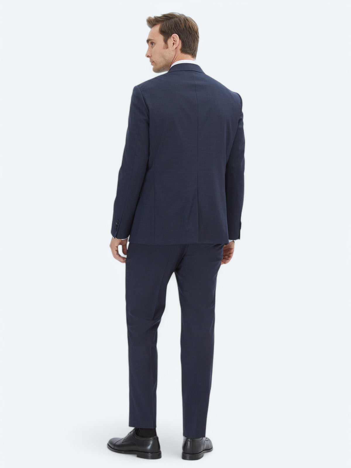 Lacivert Mikro Modern Fit Yün Karışımlı Takım Elbise