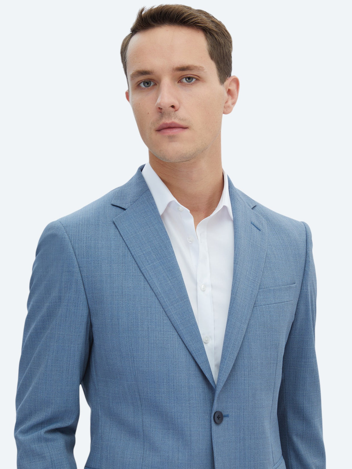 Mavi Mikro Modern Fit Yün Karışımlı Takım Elbise