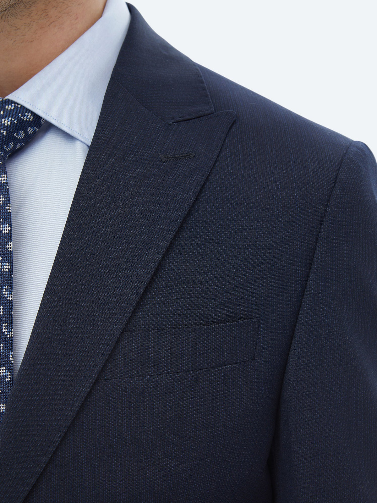 Lacivert Mikro Modern Fit Yün Karışımlı Takım Elbise