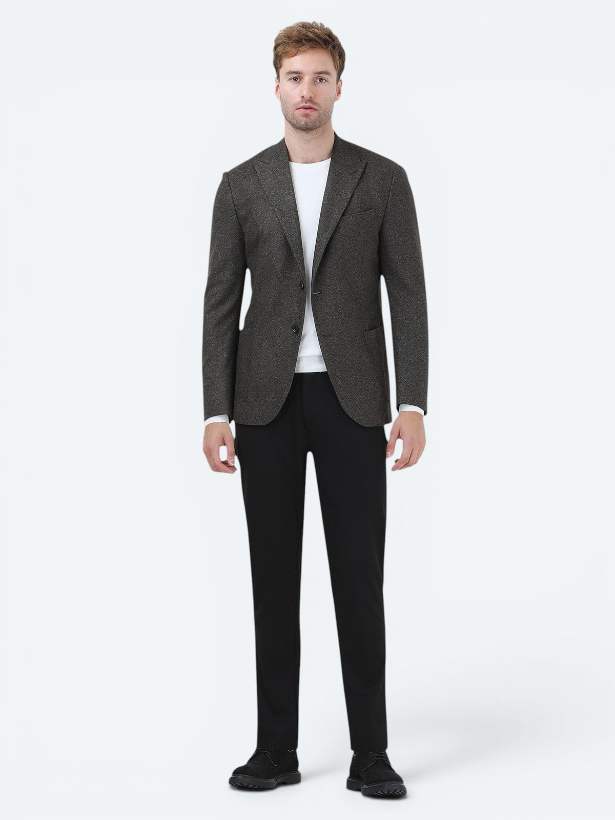 Haki Baskılı Modern Fit Örme Ceket