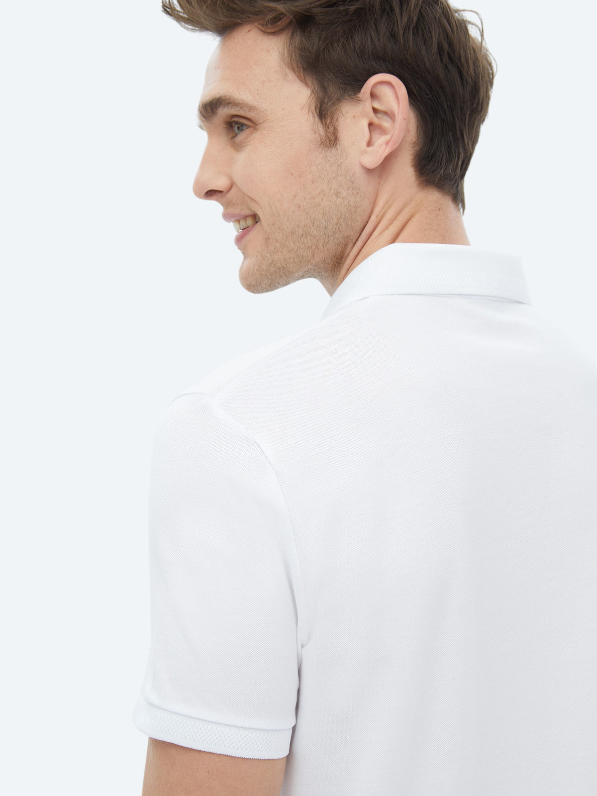 Beyaz Polo Yaka %100 Pamuk T-Shirt