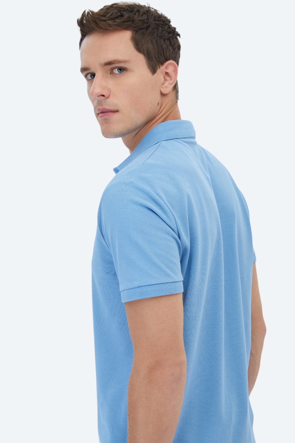 Koyu Mavi Polo Yaka %100 Pamuk T-Shirt