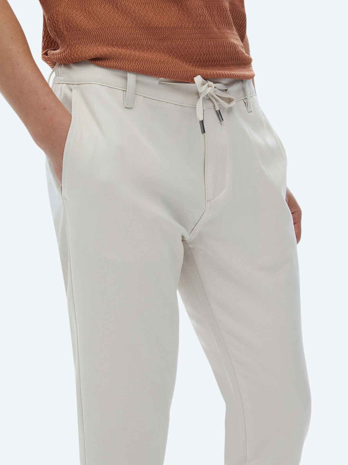 Ekru Dokuma Jogging Fit Casual Pantolon