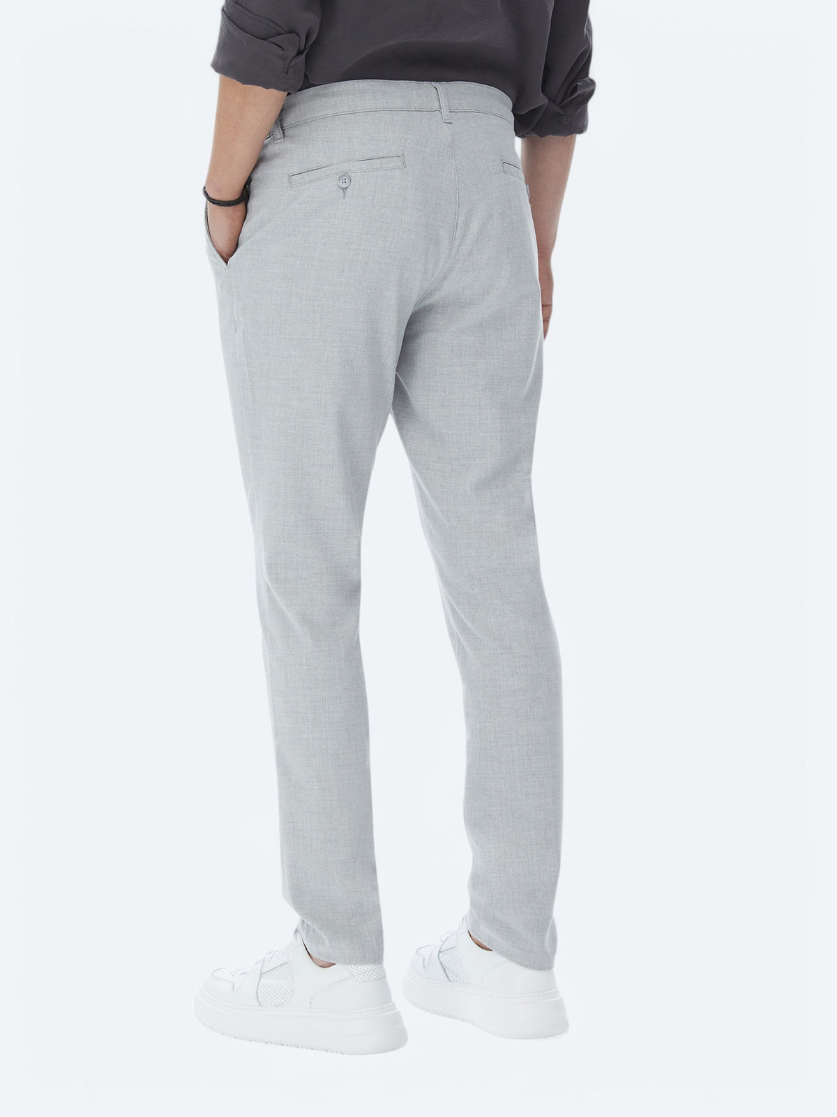 Gri Dokuma Jogging Fit Casual Pantolon