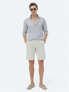 Taş Dokuma Slim Fit Casual Pamuk Karışımlı Bermuda