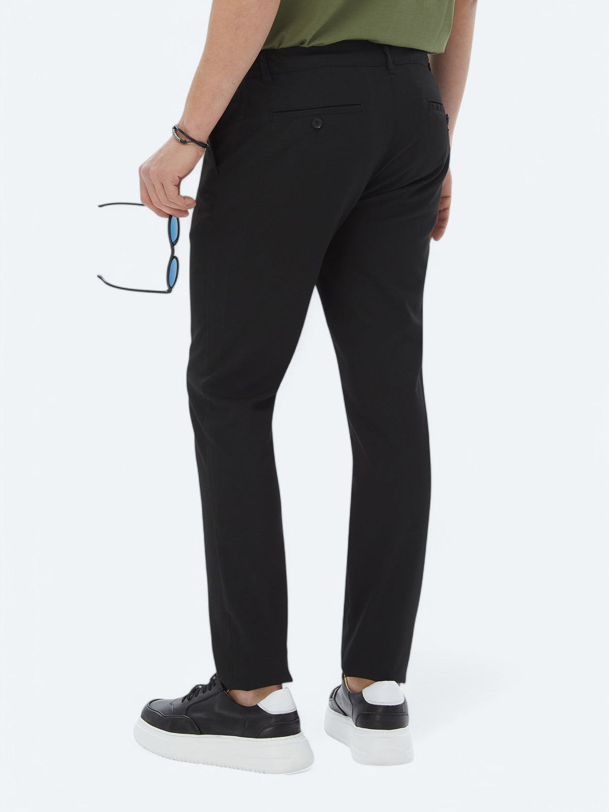 Siyah Dokuma Jogging Fit Casual Pantolon