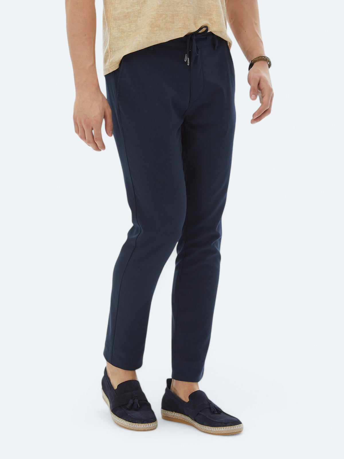 Lacivert Dokuma Jogging Fit Casual Pantolon