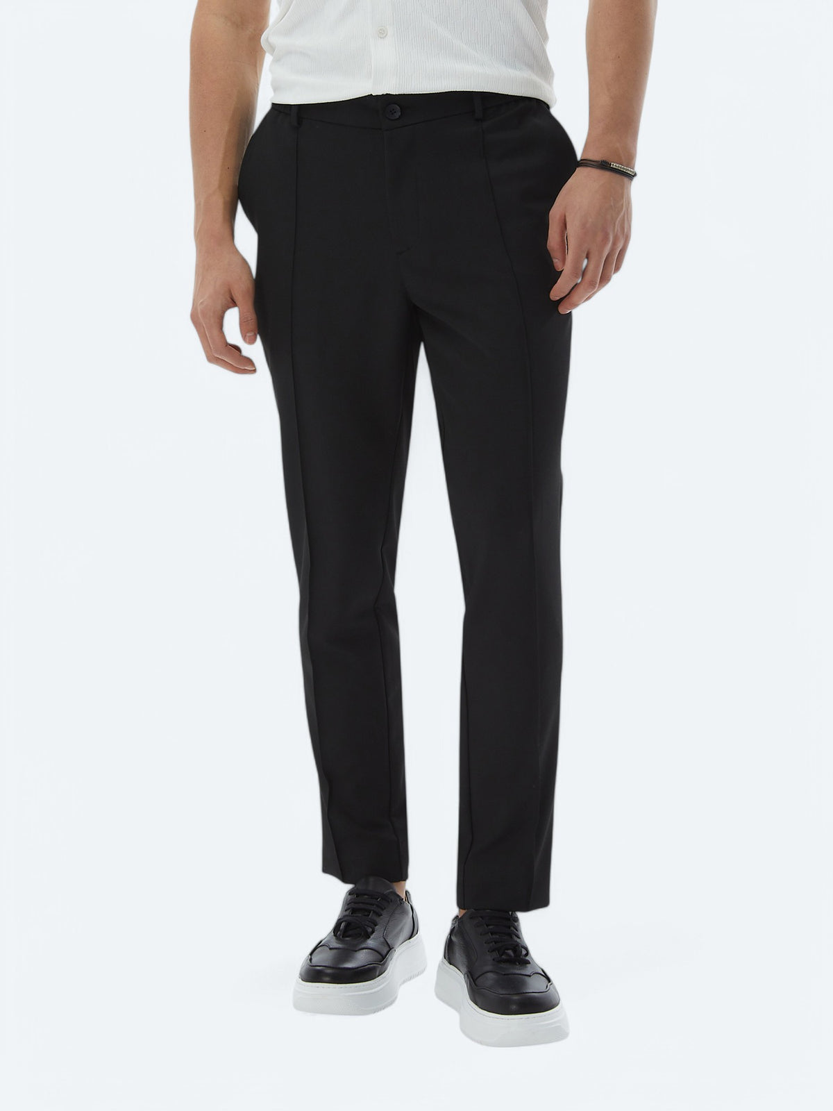 Siyah Dokuma Jogging Fit Casual Pantolon