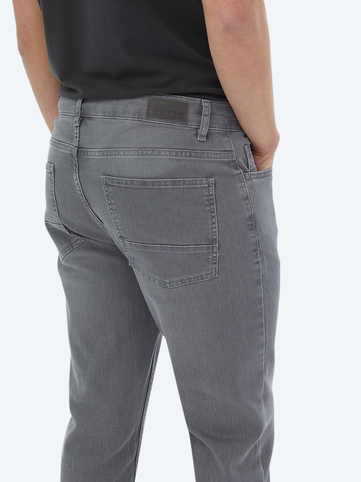 Gri Slim Fit Denim Pamuk Karışımlı Pantolon