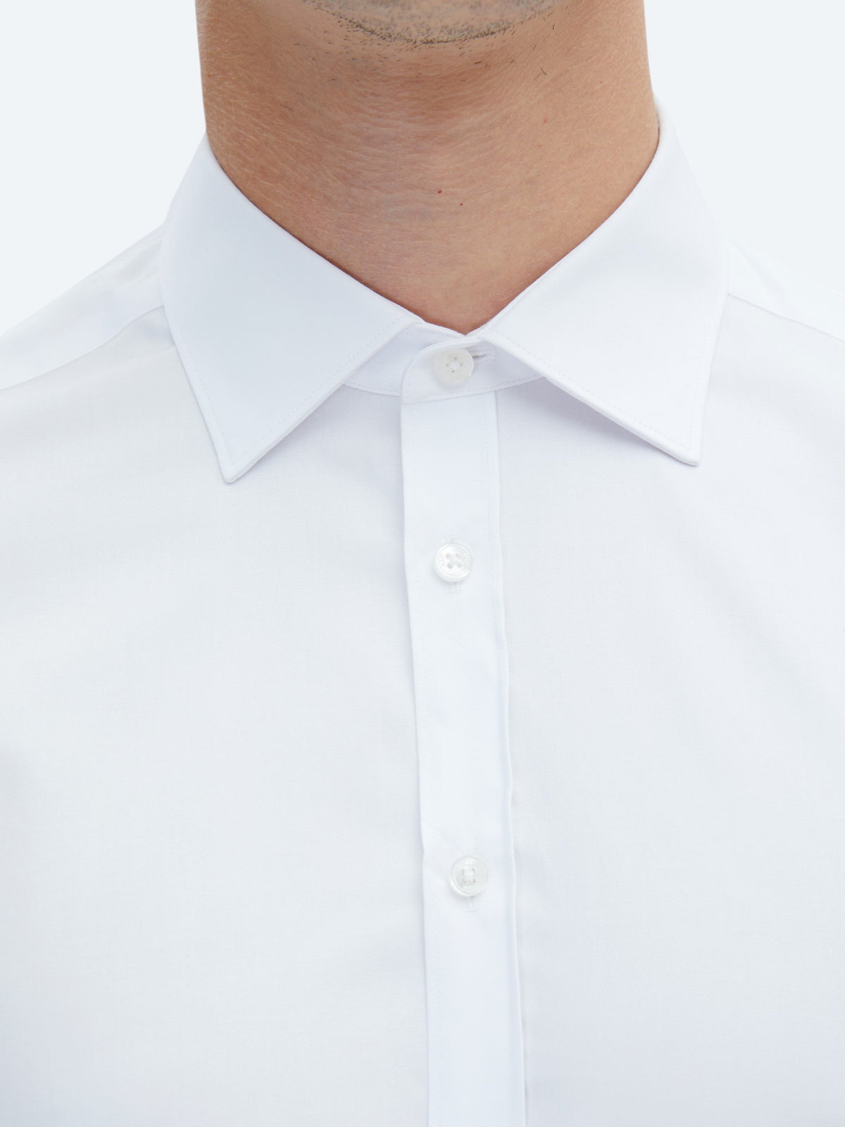 Beyaz Düz Slim Fit Uzun Dokuma Klasik %100 Pamuk Gömlek