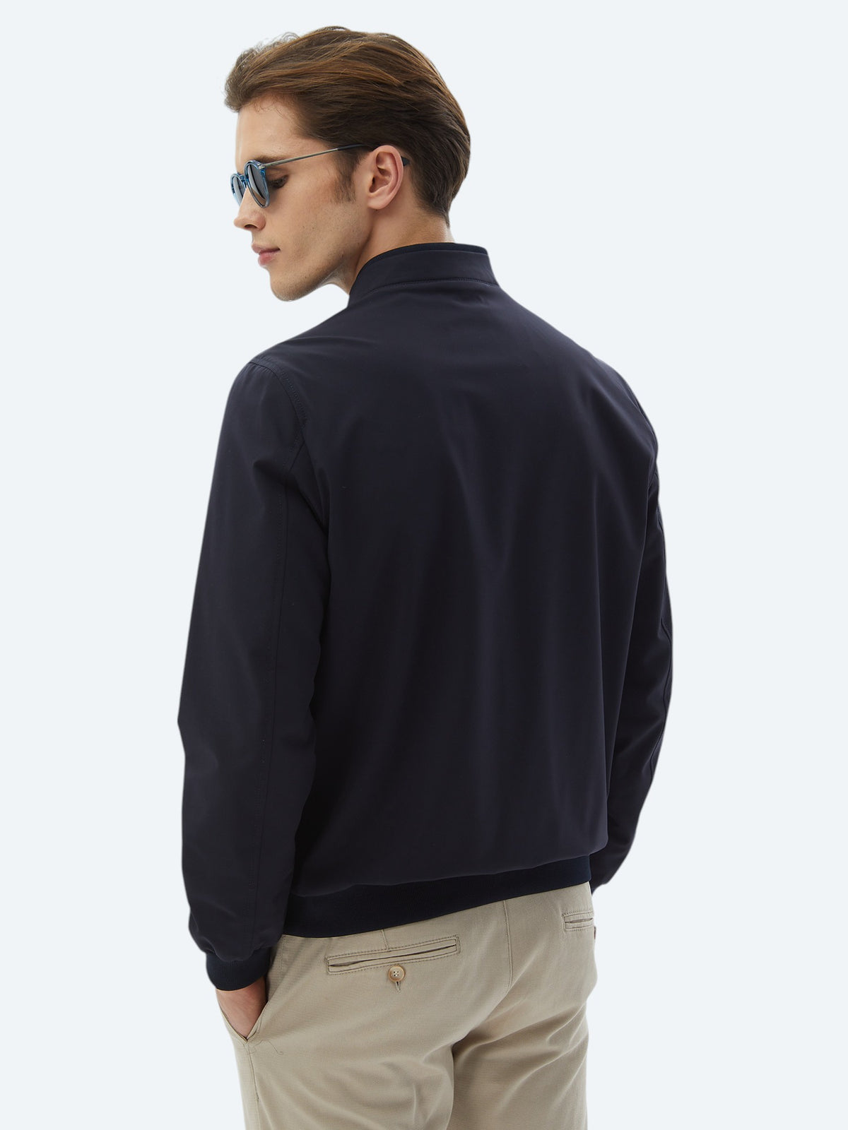 Lacivert Regular Fit Casual Dokuma Mont