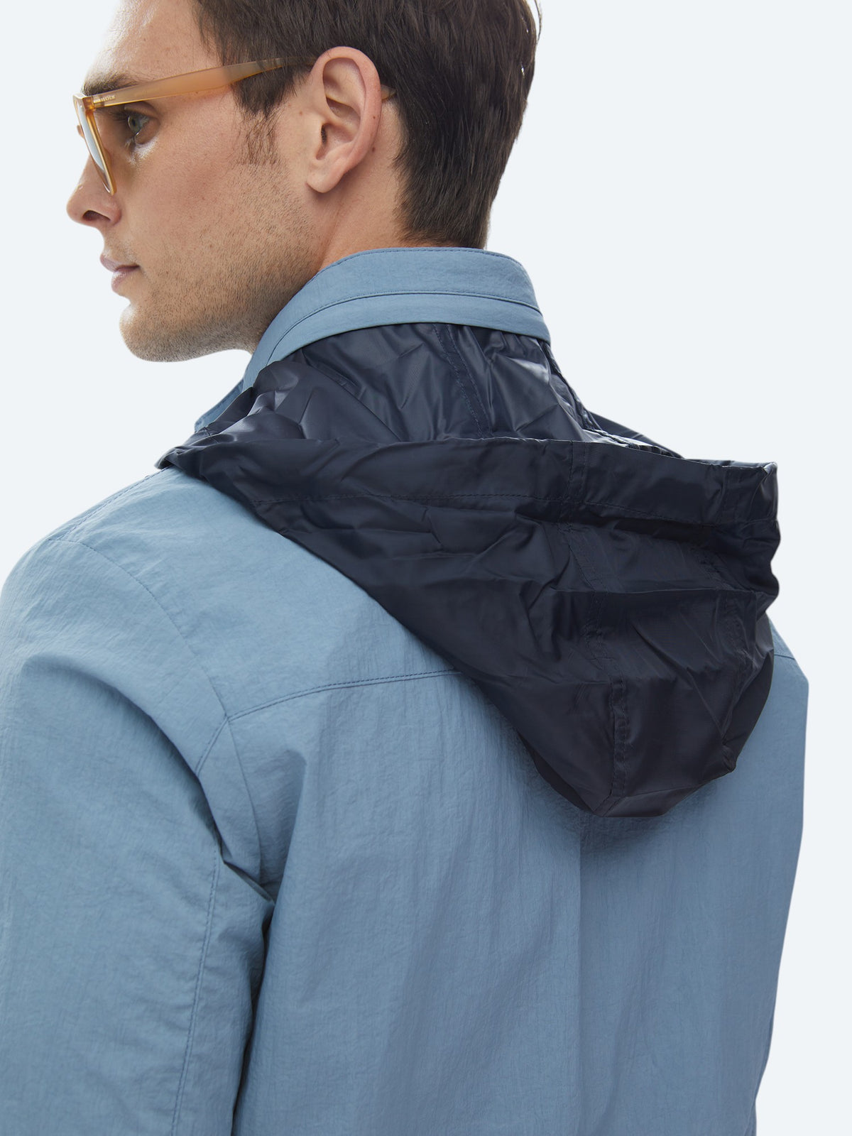 Mavi Regular Fit Gizli Kapüşon Casual Dokuma Mont