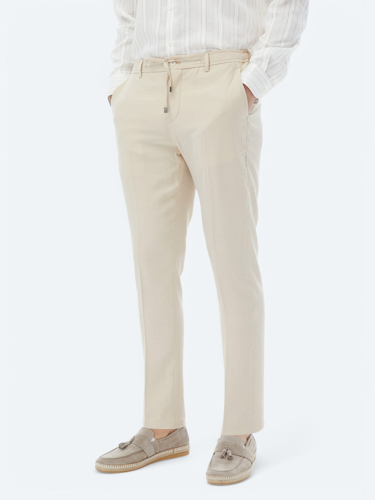 Bej Düz Modern Fit Takım Elbise