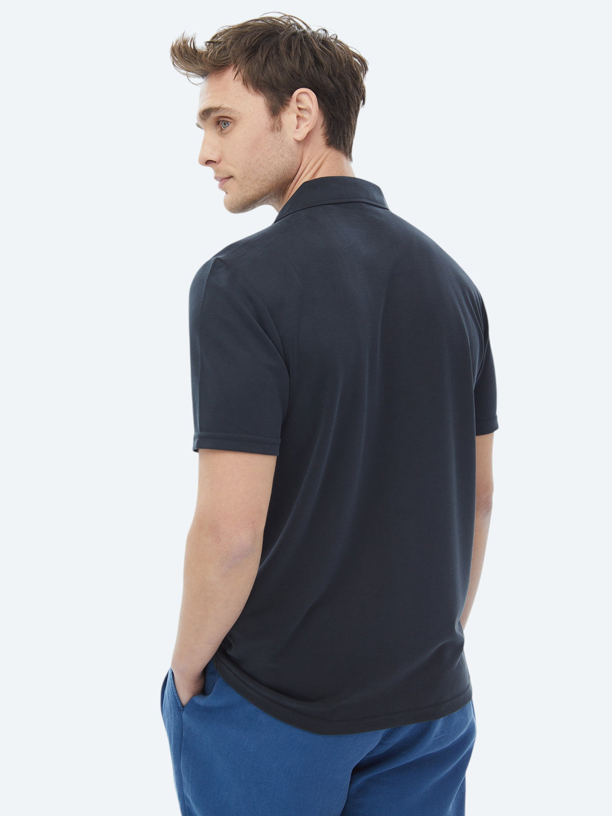 Lacivert Regular Fit Kısa Casual Gömlek