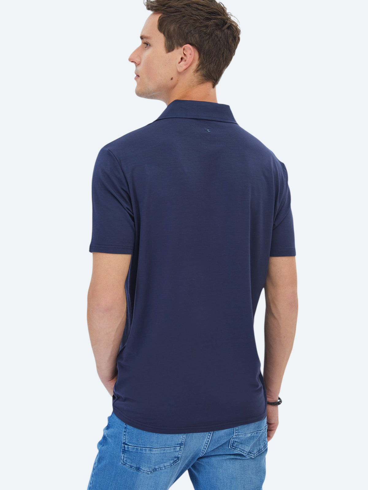 Lacivert Düz Regular Fit Kısa Casual Gömlek