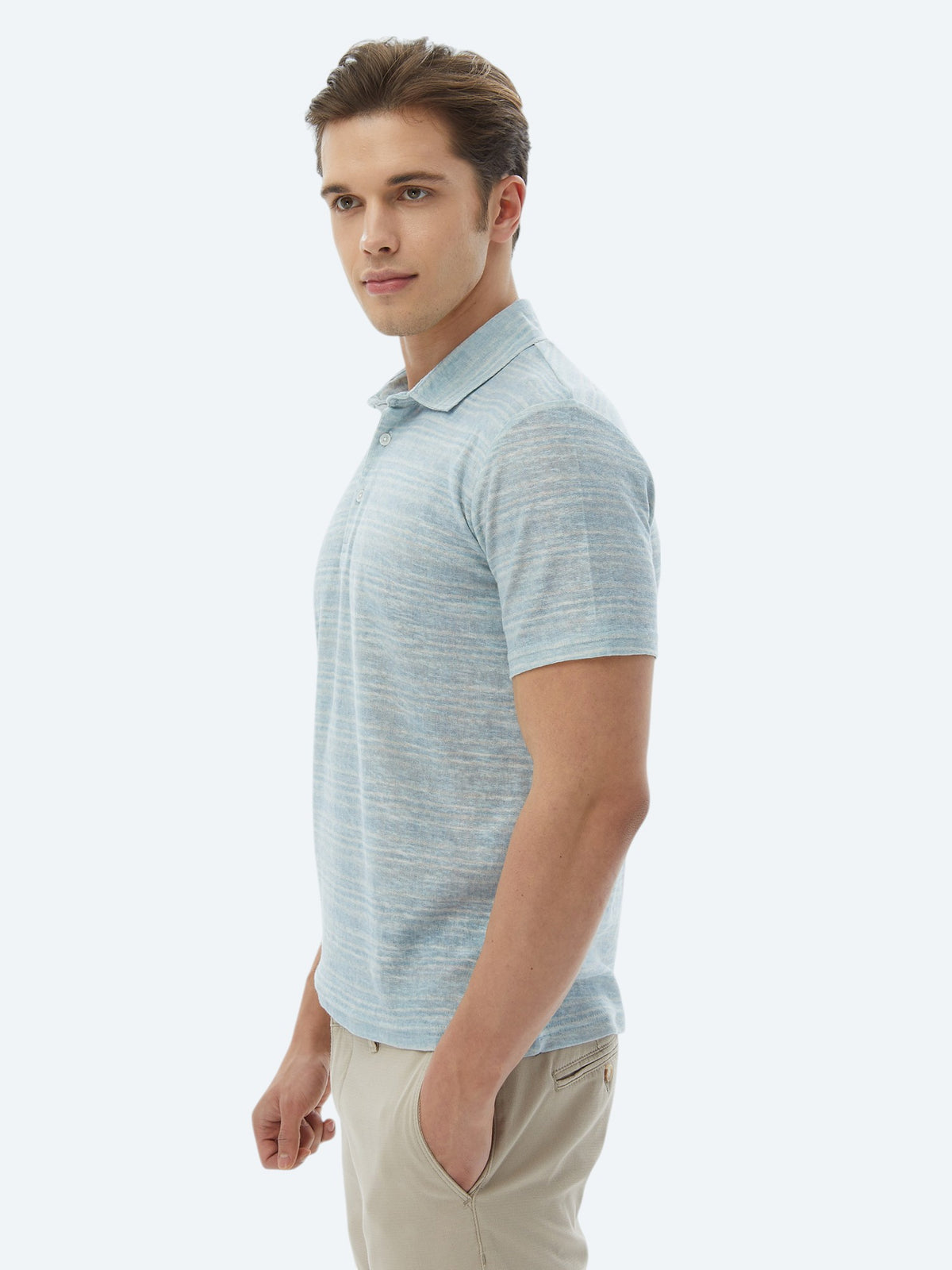 Mint Baskılı Polo Yaka Pamuk Karışımlı T-Shirt