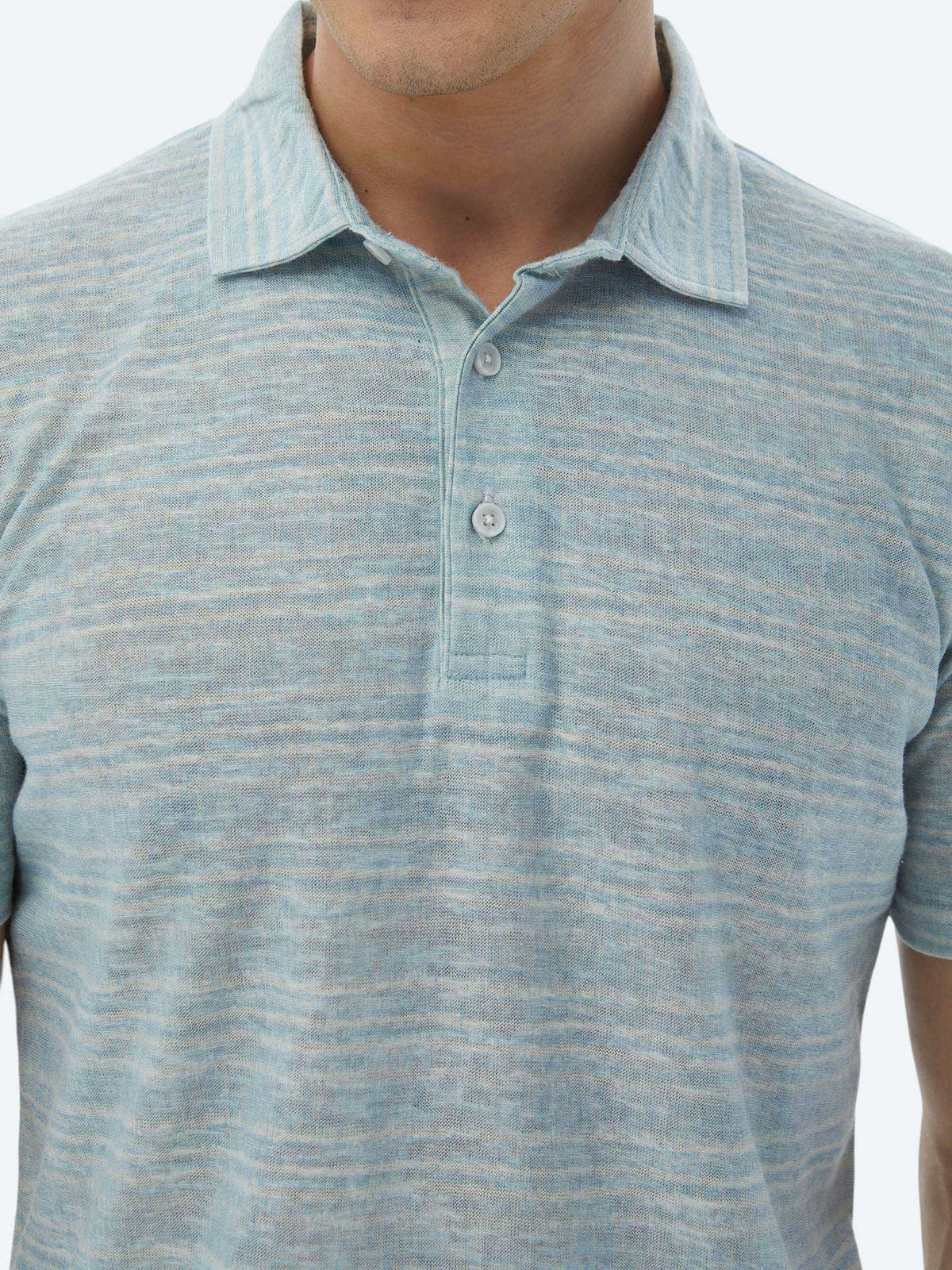 Mint Baskılı Polo Yaka Pamuk Karışımlı T-Shirt