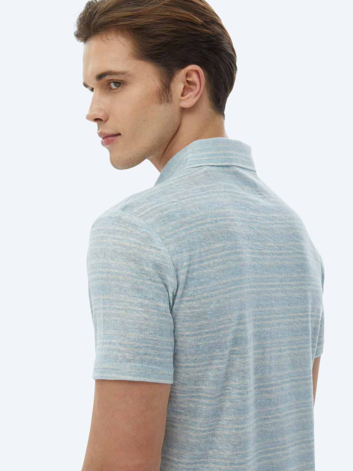 Mint Baskılı Polo Yaka Pamuk Karışımlı T-Shirt