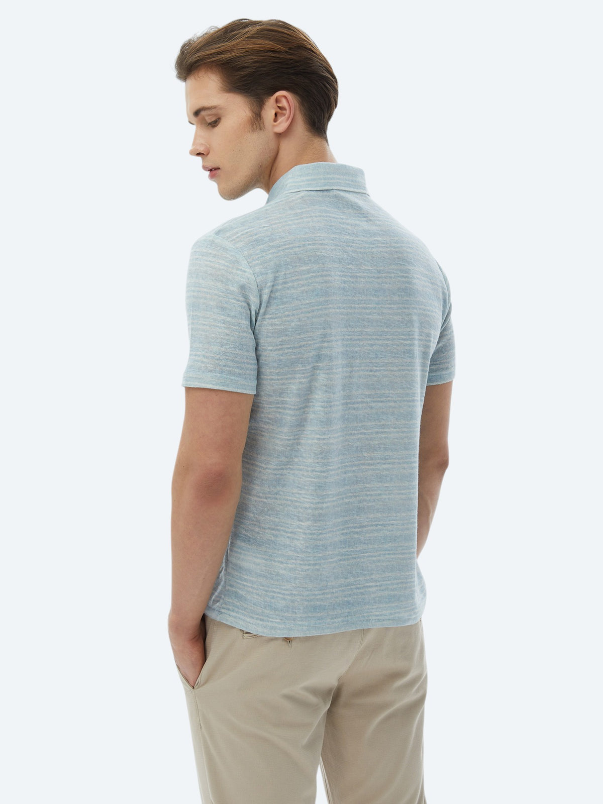 Mint Baskılı Polo Yaka Pamuk Karışımlı T-Shirt