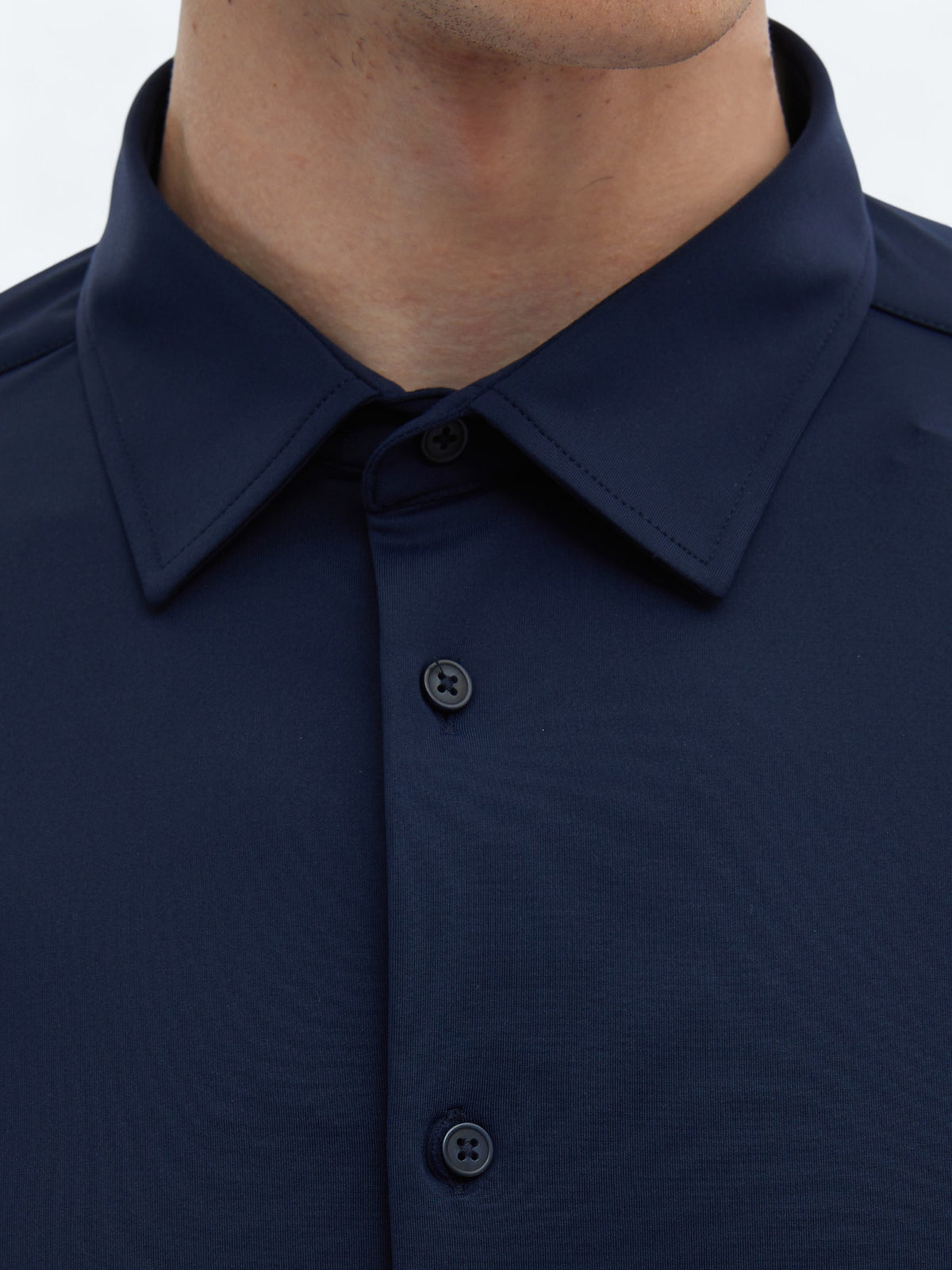 Lacivert Düz Regular Fit Uzun Casual Gömlek