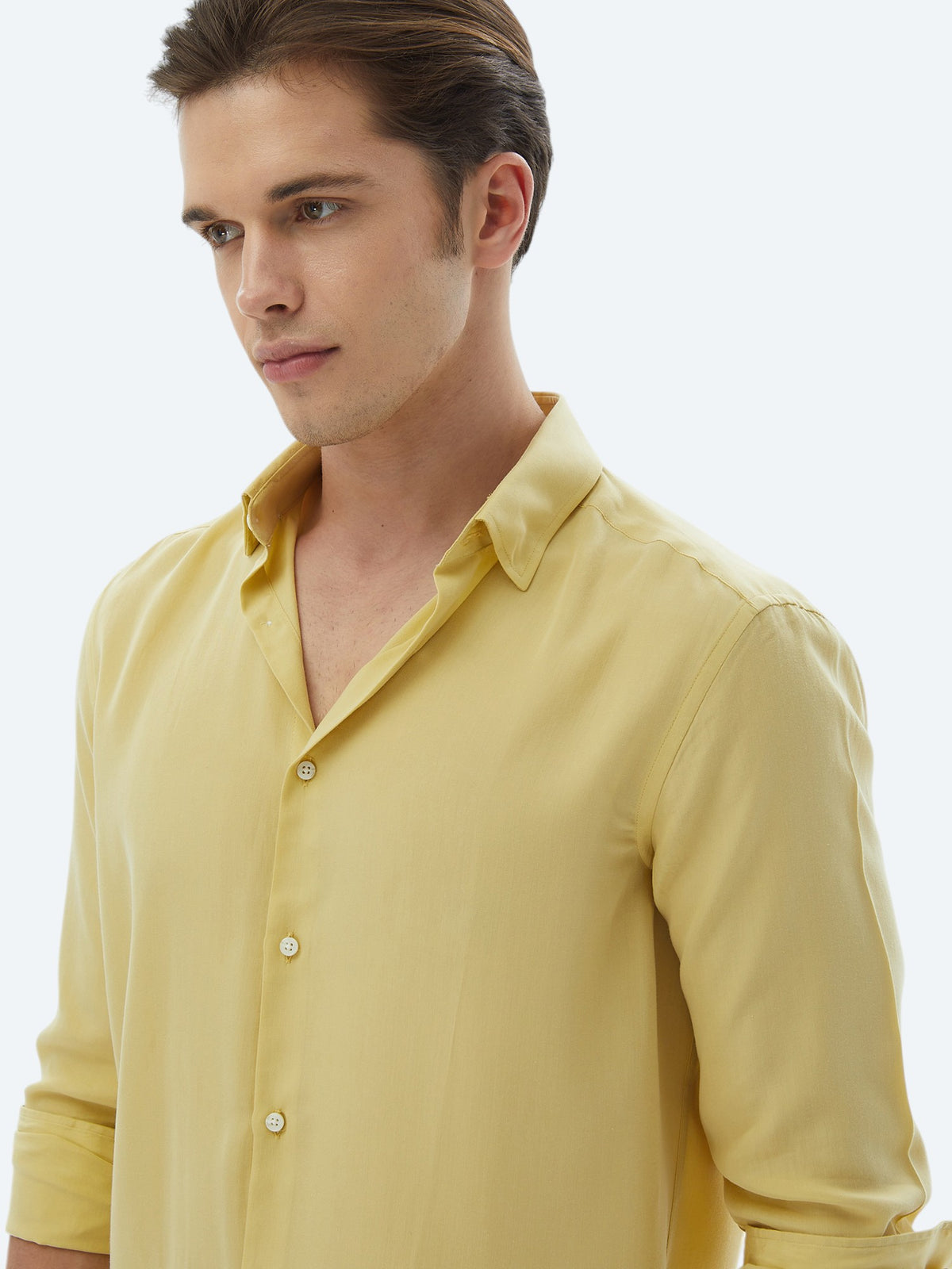 Limon Küfü Regular Fit Uzun Dokuma Casual Gömlek