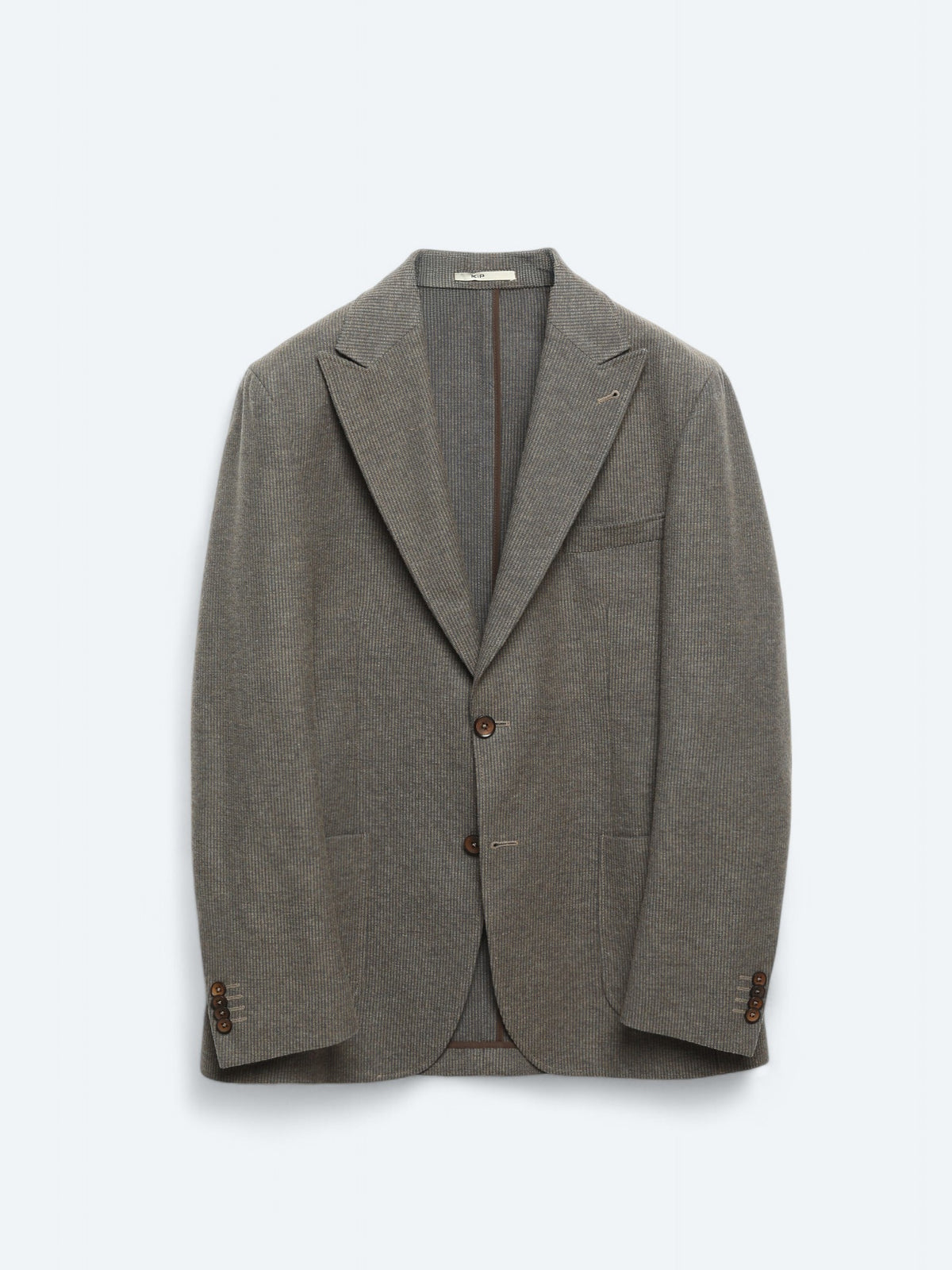 Vizon Çizgili Modern Fit Yün Karışımlı Ceket