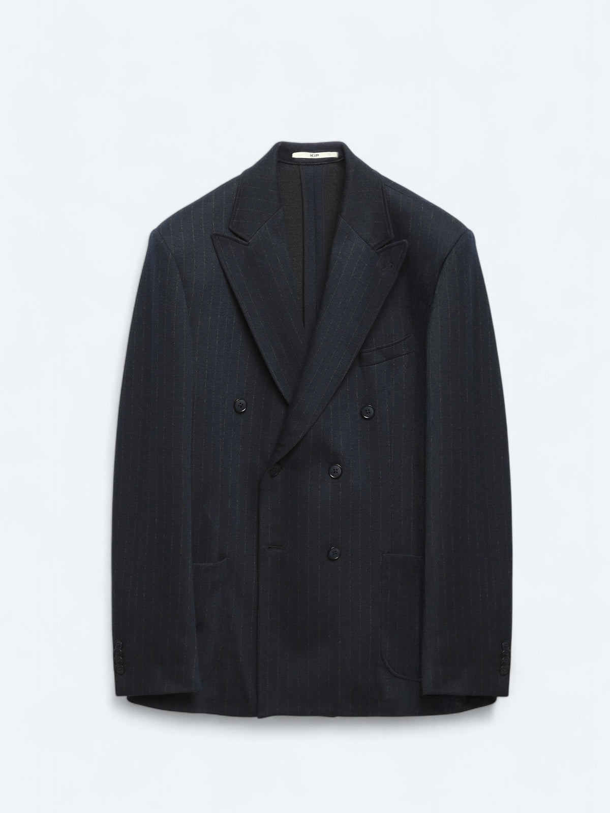 Lacivert Çizgili Modern Fit Örme Ceket