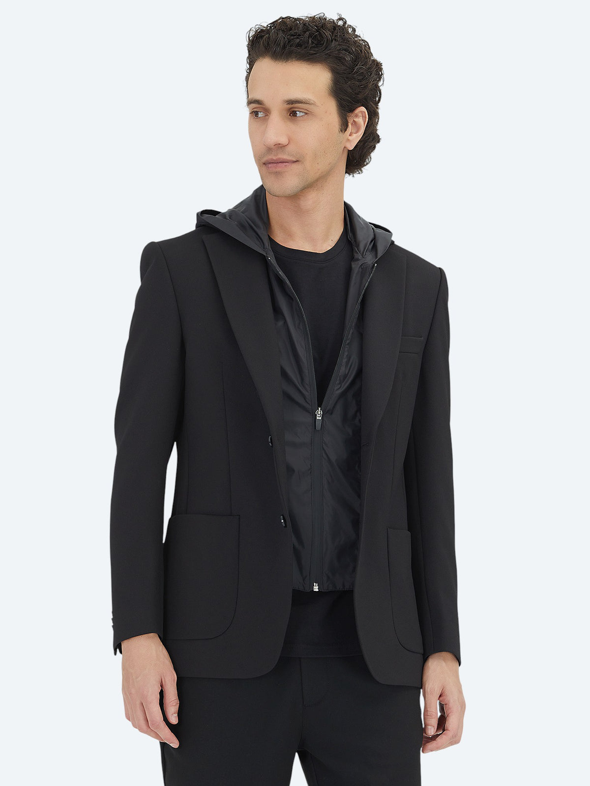 Siyah Düz Modern Fit Örme Ceket